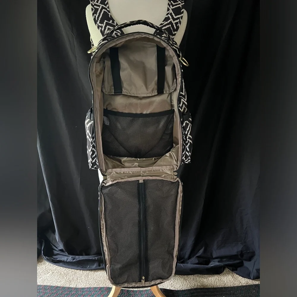 JUJUBE Be Right Back Diaper Bag Backpack - My Empress Black & White